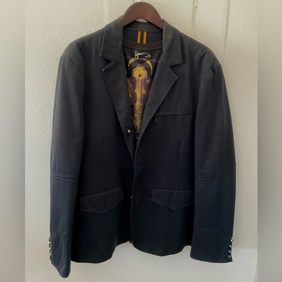 Howe Black Men’s Blazer Jacket with decorative lining - Size 48 - Picture 2 of 11